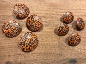 Orange Cheetah Button.    Price per Button