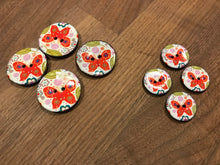Load image into Gallery viewer, Orange Butterfly Coconut Button.   Price per Button
