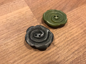 Rose Carved Wood Button.   Price per Button