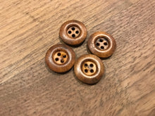 Load image into Gallery viewer, Rimmed 4 Hole Wood Button.   Price per Button