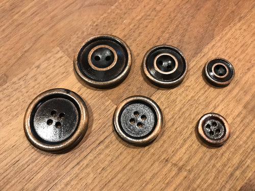 Grooved Akee & Araza Wood Button.   Price per Button