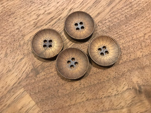 Paraiso Etched Wooden Button.  Price per Button