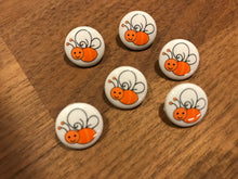 Load image into Gallery viewer, Happy Bees Plastic Button.   Price per Button