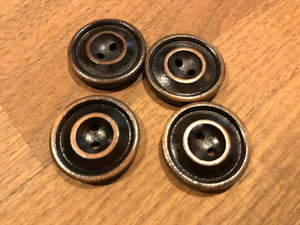 Grooved Akee & Araza Wood Button.   Price per Button