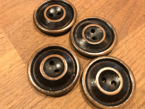 Grooved Akee & Araza Wood Button.   Price per Button