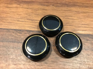Black with Gold Ring Button.   Price per Button