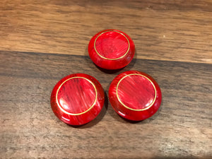Red with Gold Ring Button.   Price per Button