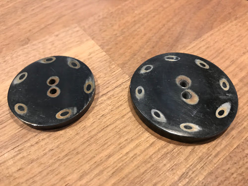 Brown & Tan Patterned Horn Button.   Price per Button