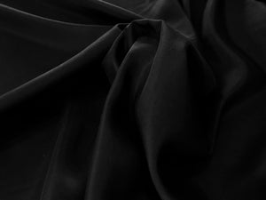 Black 100% Silk Twill.    1/4 Metre Price