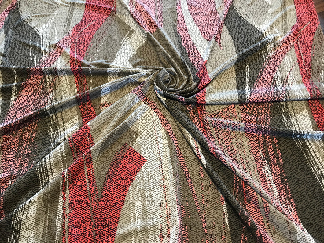 Pink & Tan Print Knit.    1/4 Metre Price