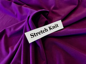 Spring Purple Knit 95% Polyester 5% Spandex.   1/4 Metre Price