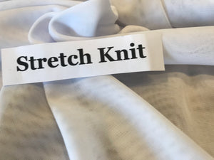 White Matte Stretch Chiffon 100% Polyester.   1/4 Metre price