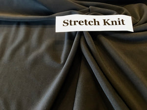 Charcoal Knit 94% Polyester 6% Spandex.   1/4 Metre Price