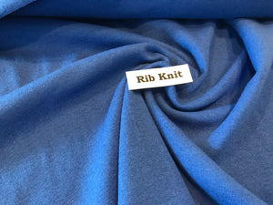 Royal blue 48% polyester 48% cotton 4% spandex ribbing knit.   1/4 Metre Price