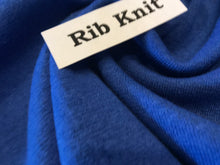 Load image into Gallery viewer, Royal blue 48% polyester 48% cotton 4% spandex ribbing knit.   1/4 Metre Price