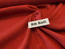 Load image into Gallery viewer, Coral Red Tubular Ribbing Knit    1/4 Metre Price