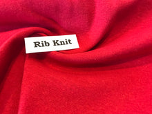 Load image into Gallery viewer, Red Rib Knit 48% Polyester 48% Cotton 4% Spandex     1/4 Meter Price