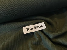 Load image into Gallery viewer, Military Green Tubular Ribbing Knit.   1/4 Metre Price