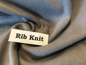 Grey Tubular Ribbing Knit.   1/4 Metre Price