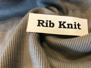 Grey Tubular Ribbing Knit.   1/4 Metre Price
