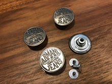 Load image into Gallery viewer, Brushed Silver Designer Jean Buttons Bag of 2