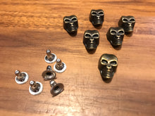 Load image into Gallery viewer, Antique Gold Skull Rivets Bag of 6