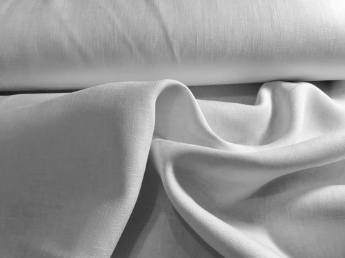 White 100% Irish Linen        1/4 Metre Price