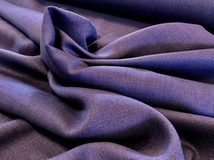 Large Weave Purple 100% Linen Suiting   1/4 Meter Price