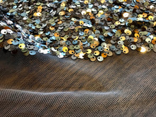 Load image into Gallery viewer, Blush Gold &amp; Silver Sequins on Tulle.    1/4 Metre Price