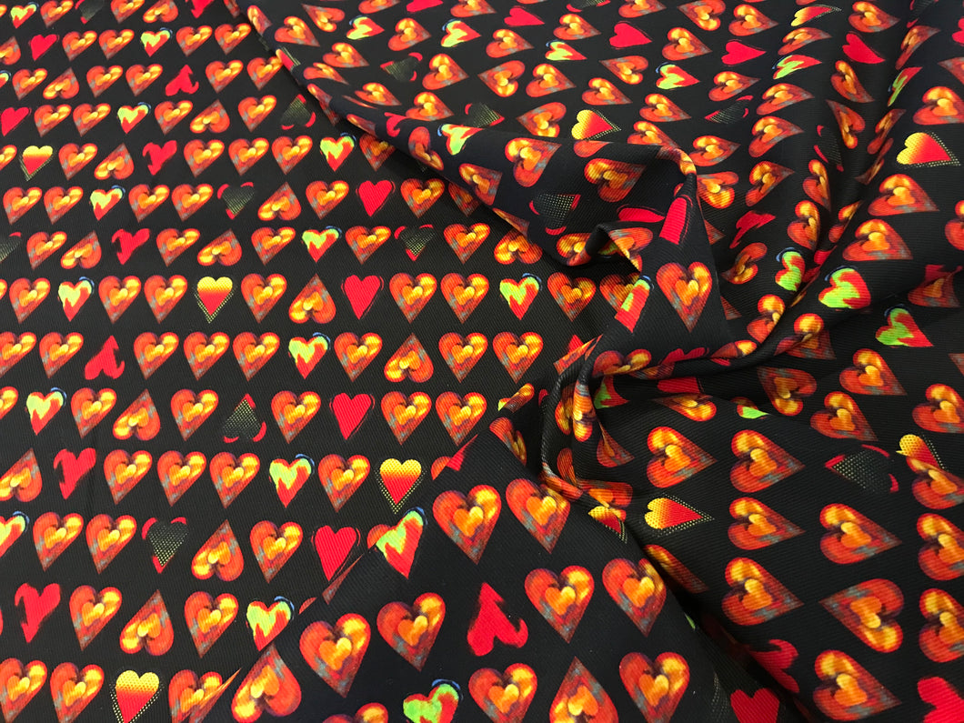 Red Love is Love Designer 100% Cotton Denim.     1/4 Metre Price