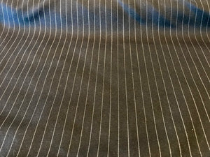 Midnight Navy & White Pinstripe 100% Silk Suiting.   1/4 Metre Price