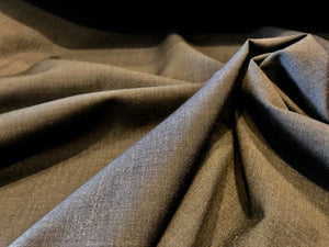 Charcoal Brown 95% Wool 5% Spandex Gabardine.   1/4 Metre Price