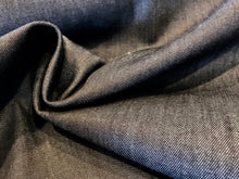 Load image into Gallery viewer, Blue Black 97% cotton 3% Elastane Italian Denim.   1/4 Metre Price