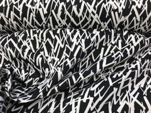 Load image into Gallery viewer, Black &amp; White Straw 98% Cotton 2% Spandex Sateen.  1/4 Metre Price