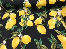 Load image into Gallery viewer, Lemons 97% Cotton 3% Spandex Sateen.   1/4 Metre Price