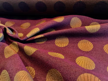Load image into Gallery viewer, Maroon With Gold Dots 14% Cotton 86% Polyester.    1/4 Metre Price
