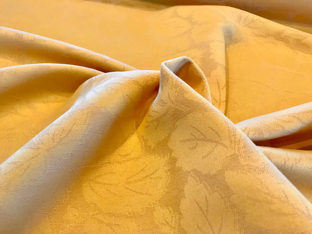 Yellow Leaves 100% Polyester Jacquard Home Decor.     1/4 Metre Price