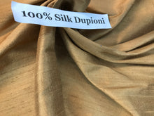 Load image into Gallery viewer, Autumn Gold 100% Dupioni silk.   1/4 Metre Price