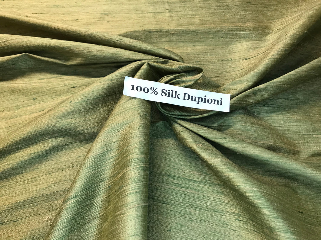 Cypress Green 100% Silk Dupioni.   1/4 Metre Price