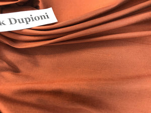 Deep Russett 100% Dupioni Silk.   1/4 Metre Price