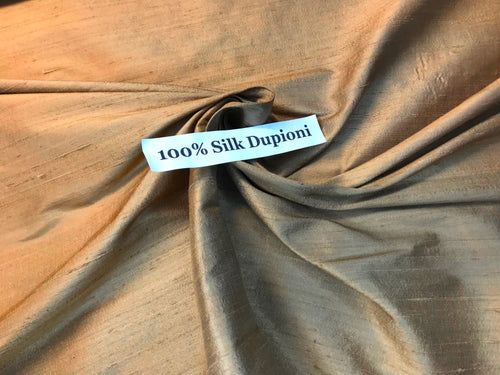 Autumn Gold 100% Dupioni silk.   1/4 Metre Price