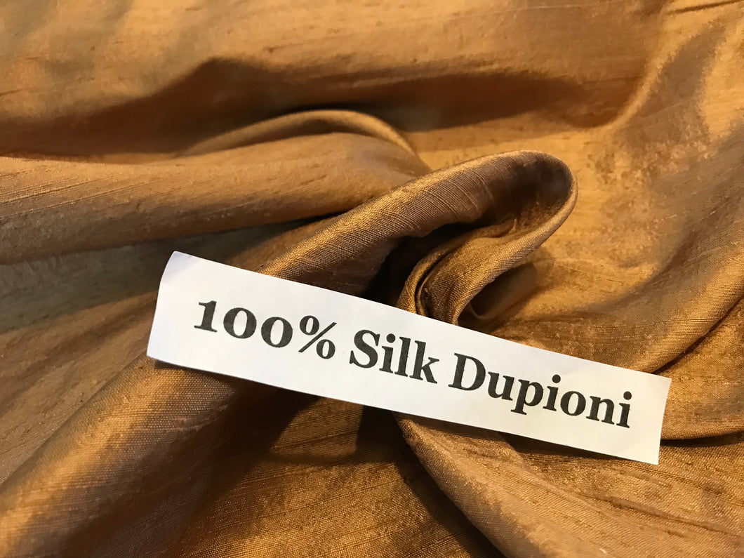 Rustic Copper 100% Dupioni Silk.   1/4 Metre Price