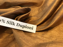 Load image into Gallery viewer, Rustic Copper 100% Dupioni Silk.   1/4 Metre Price