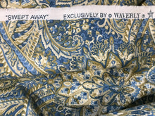 Load image into Gallery viewer, Waverly &quot;Swept Away&quot;  Blue &amp; Green Paisley 90% Cotton 10% Linen.   1/4 Metre Price