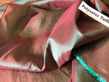 Load image into Gallery viewer, Red/Aqua Polyester Taffeta.    1/4 Metre Price