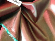 Load image into Gallery viewer, Red/Aqua Polyester Taffeta.    1/4 Metre Price