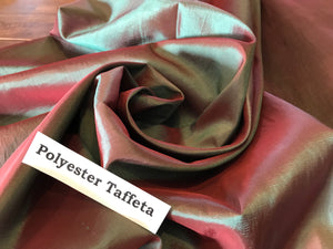Red/Aqua Polyester Taffeta.    1/4 Metre Price