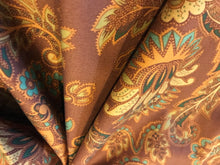 Load image into Gallery viewer, Hiatus Caramel &amp; Gold Paisley 100% Cotton.    1/4 Metre Price