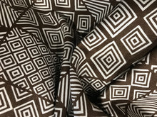 Load image into Gallery viewer, #547 Brown &amp; Off white Geometrical 100% Linen Remnant