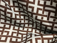 Load image into Gallery viewer, #1022  Menara Brown &amp; Aqua 100% Linen Geometric Remnant 2x available